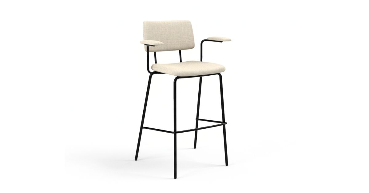 EASY bar stool, upholster, armrest