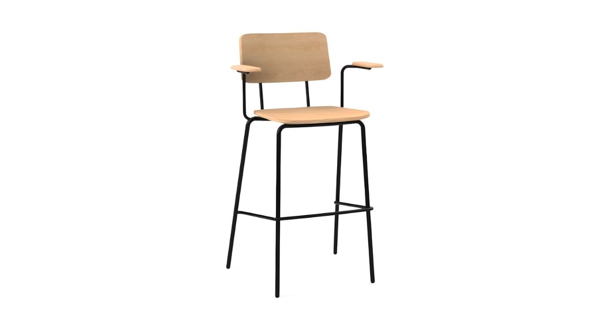 EASY bar stool, plywood, armrest